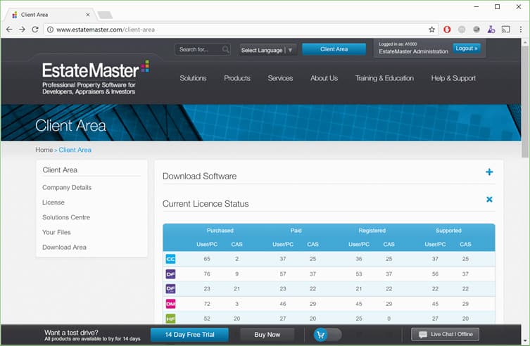 estate master crm dashboard